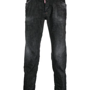 Dsquared2 Jean noir skinny à effet usé