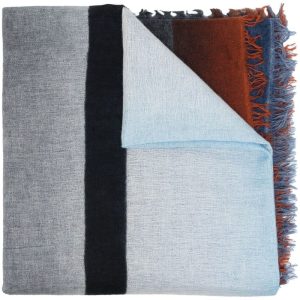 Faliero Sarti - Echarpe colour block bleu en maille