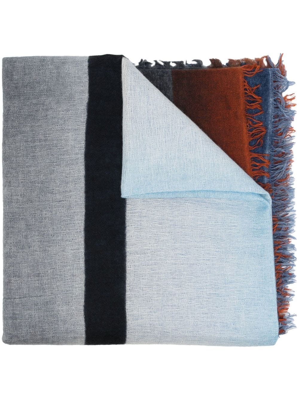 Faliero Sarti - Echarpe colour block bleu en maille