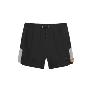 GERTRUDE - Short de bain à taille élastique et bandes contrastantes Noir