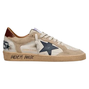 GOLDEN GOOSE - Baskets Ball Star White/Beige/Ink Blue/Brown
