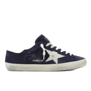 Golden Goose - Baskets Superstar Cuir Suédé Bleu Blanc