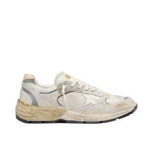 GOLDEN GOOSE - Chaussures Baskets Running Dad White/Silver
