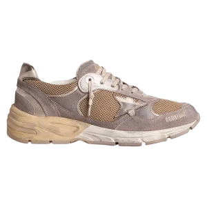 GOLDEN GOOSE FEMME - Baskets Running Dad Beige et Mauve