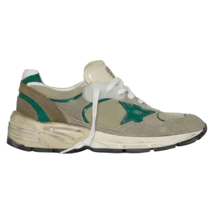 GOLDEN GOOSE FEMME - Baskets Running Dad Blanc/Taupe/Vert