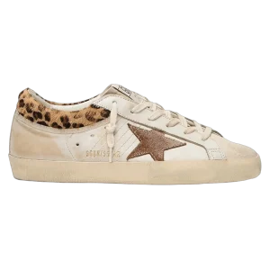 GOLDEN GOOSE FEMME - Baskets Super Star White Beige/Speedpearl/Beige Borwn Leo/Brick Red