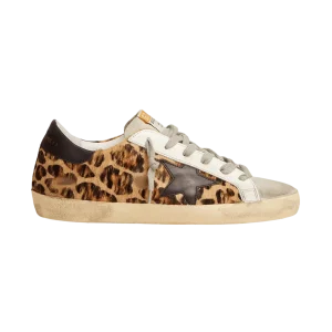 GOLDEN GOOSE FEMME - Women's Super-Star in leopard print leather Beige