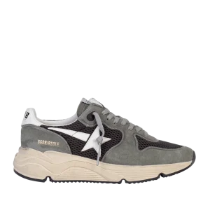GOLDEN GOOSE - Running Sole en daim gris avec étoile et contrefort blancs