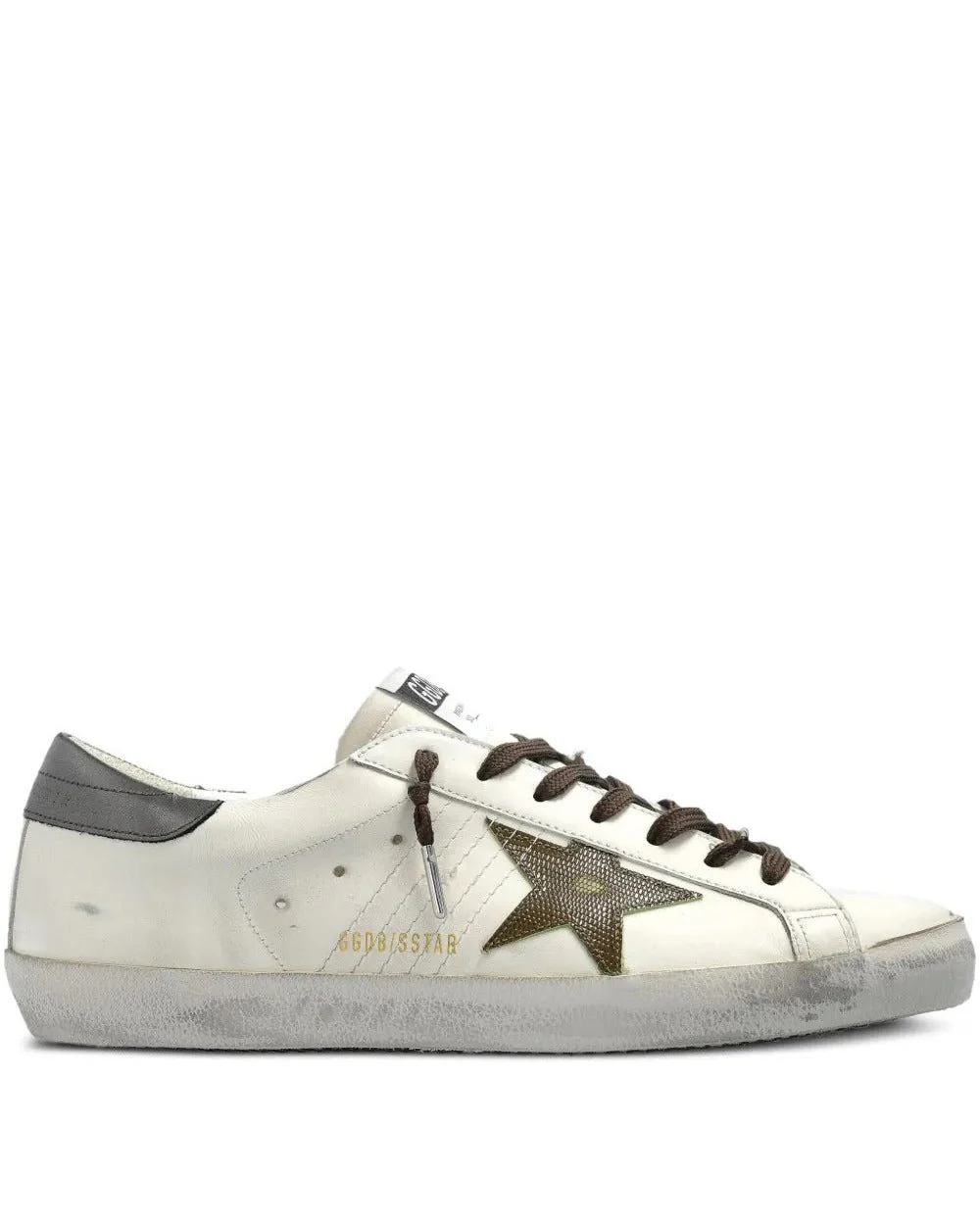 GOLDEN GOOSE - Super Star Blanche et kaki – Image 2