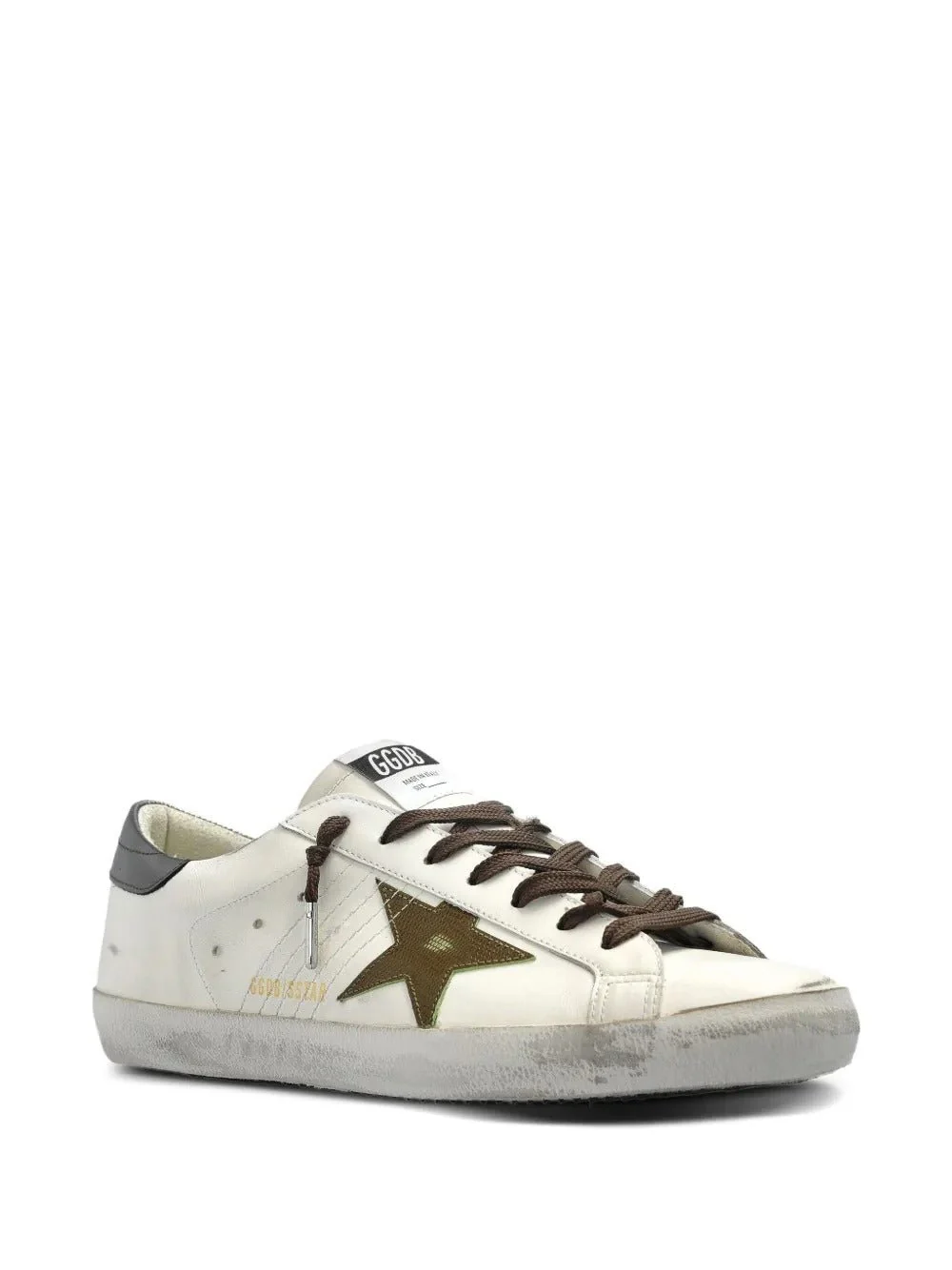 GOLDEN GOOSE - Super Star Blanche et kaki – Image 5