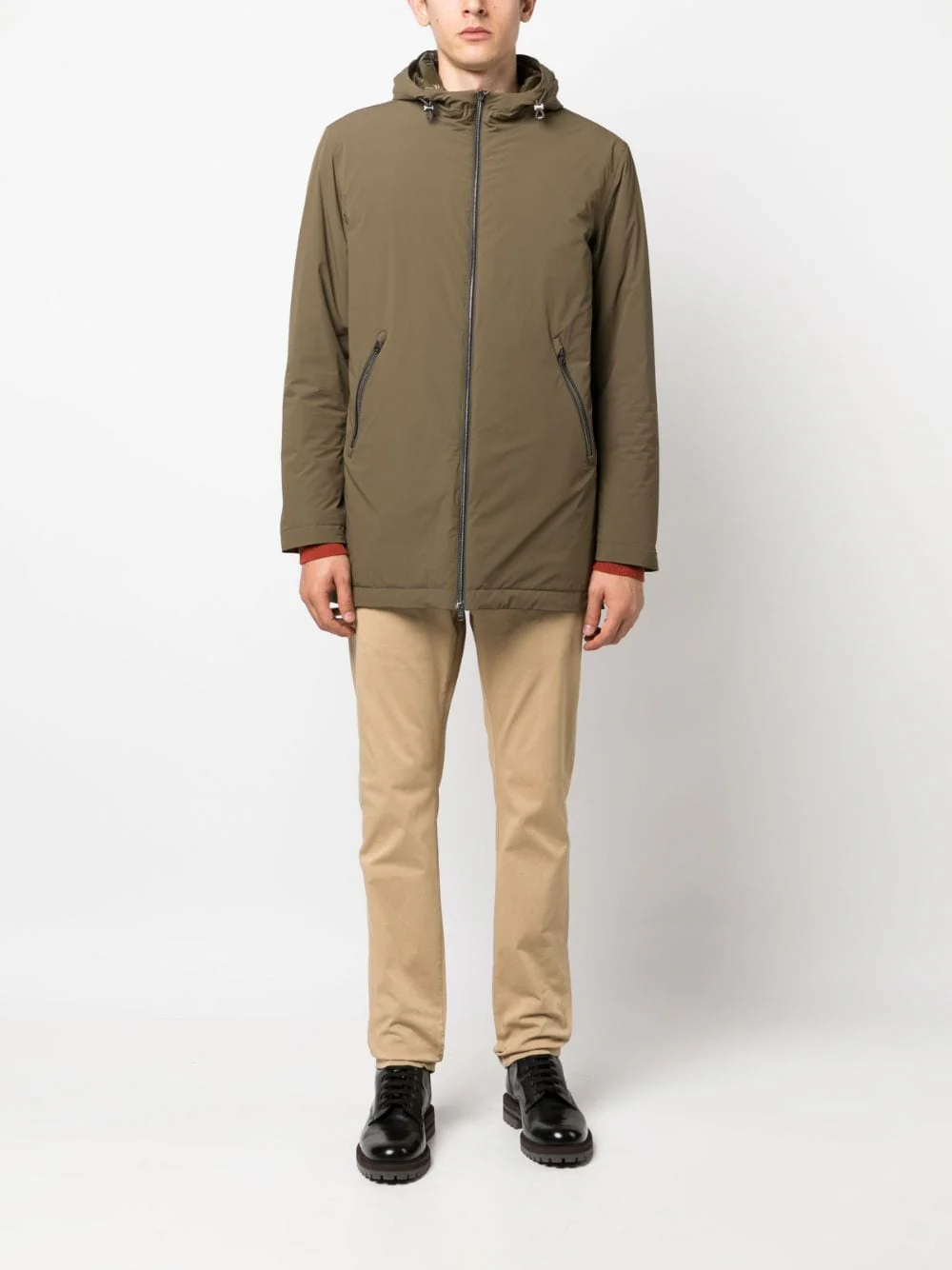 Herno Imperméable vert militaire à capuche – Image 3