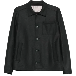 HERNO - veste boutonnée à poches plaquées bleu marine