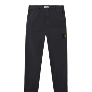 STONE ISLAND - Pantalon chino coupe ample à poches pressionnées NOIR