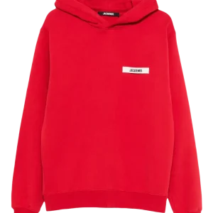 JACQUEMUS - Hoodie Le Hoodie Gros Grain en Coton Rouge