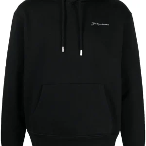 Jacquemus Hoodie noir à logo brodé