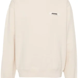 Jacquemus Le Hoodie beige patch logo