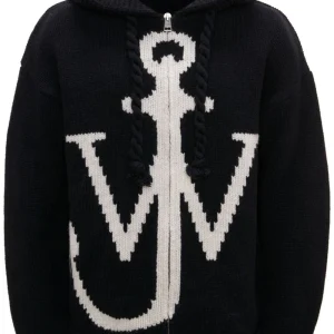 JW Anderson Sweat navy à capuche zippé