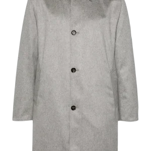KIRED - manteau peak reversible en cachemire gris et bleu