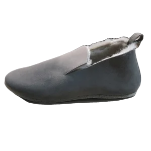 LA TCHA - Pantoufles WOOLY en veau velours fourrées en pure laine