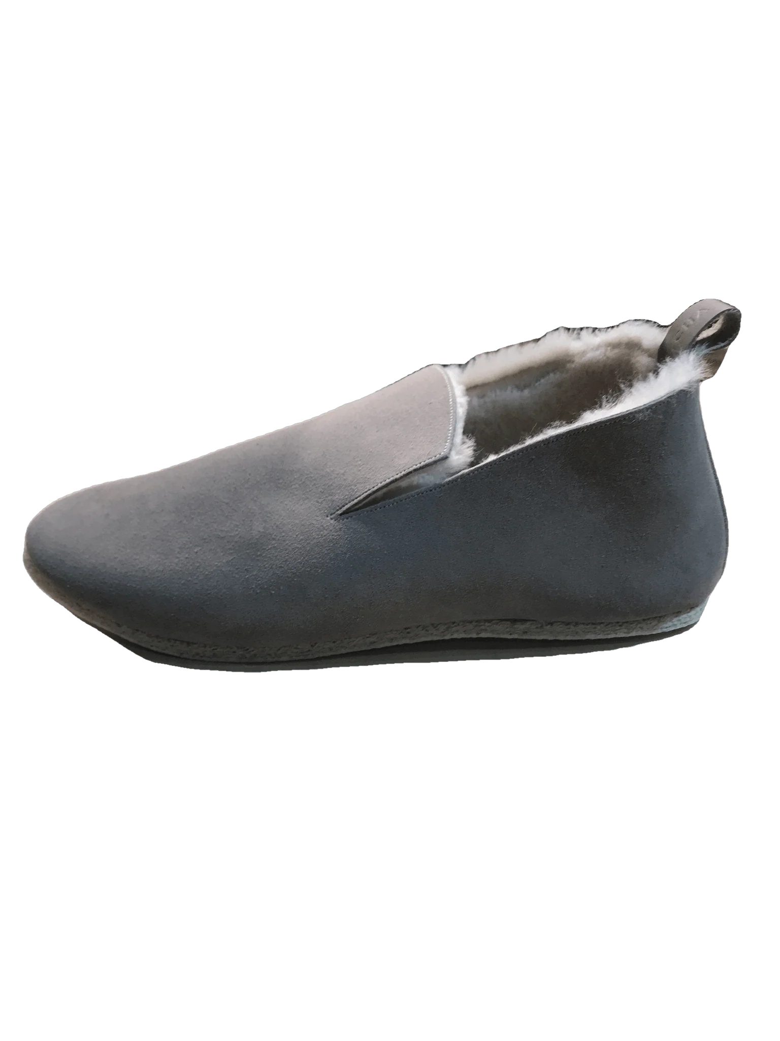 LA TCHA - Pantoufles WOOLY en veau velours fourrées en pure laine