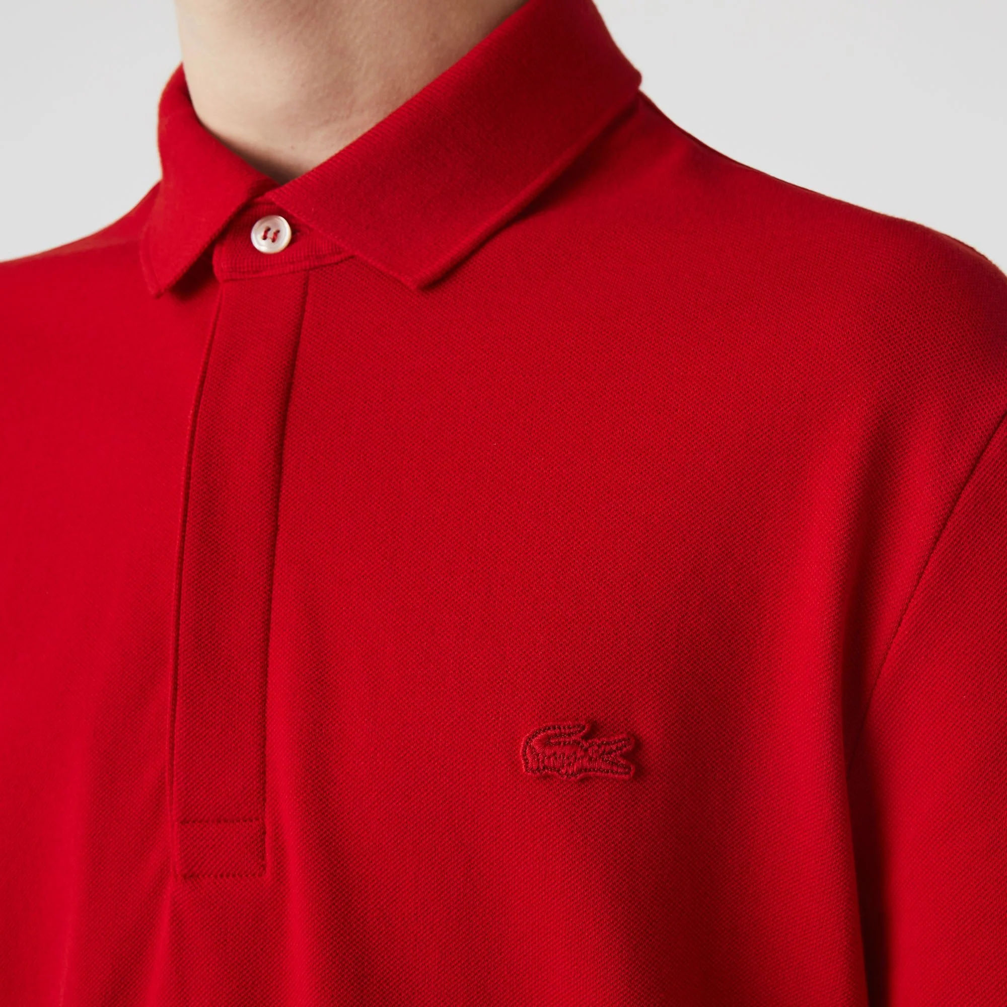 Lacoste Polo Smart Paris rouge coton stretch – Image 6
