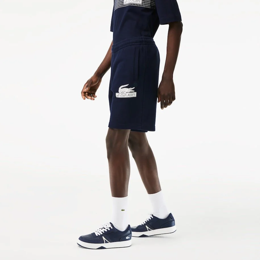 Lacoste Short léger bleu en molleton de coton biologique – Image 4