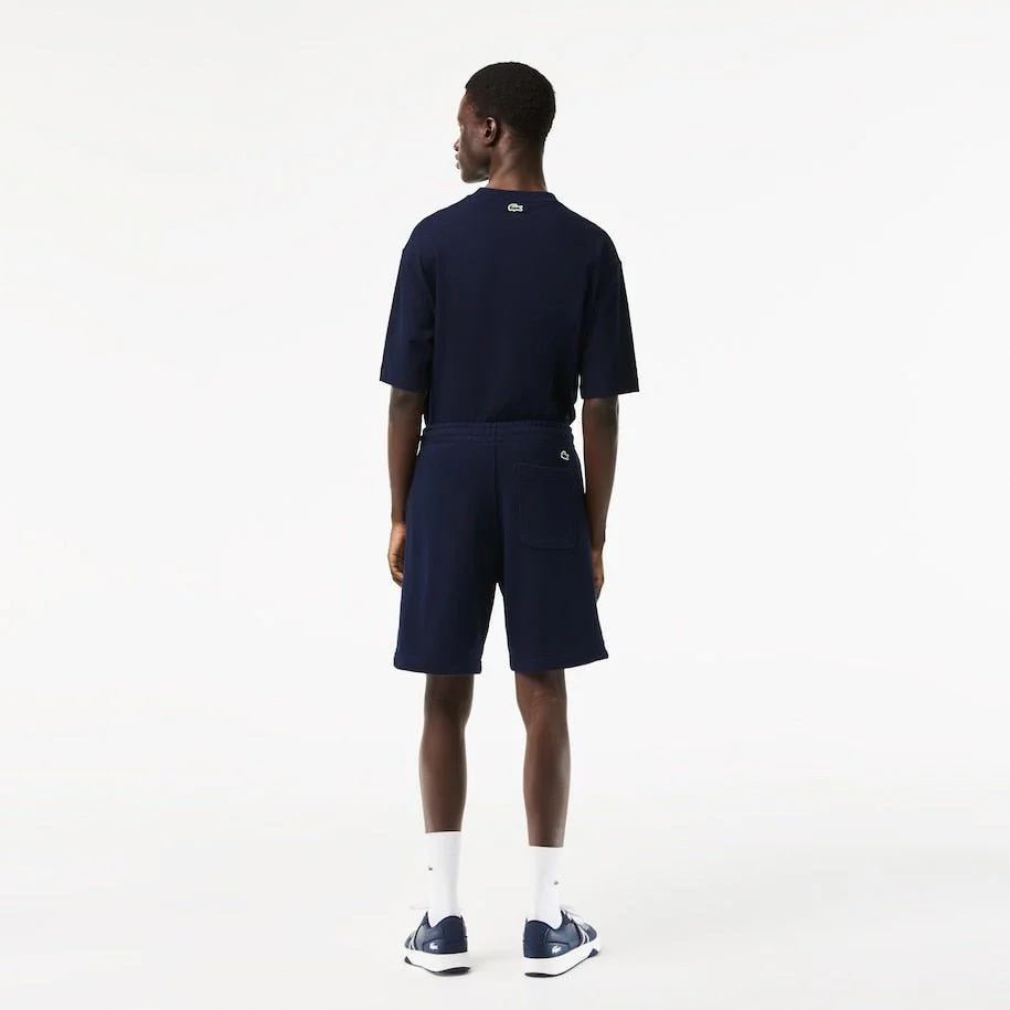 Lacoste Short léger bleu en molleton de coton biologique – Image 5
