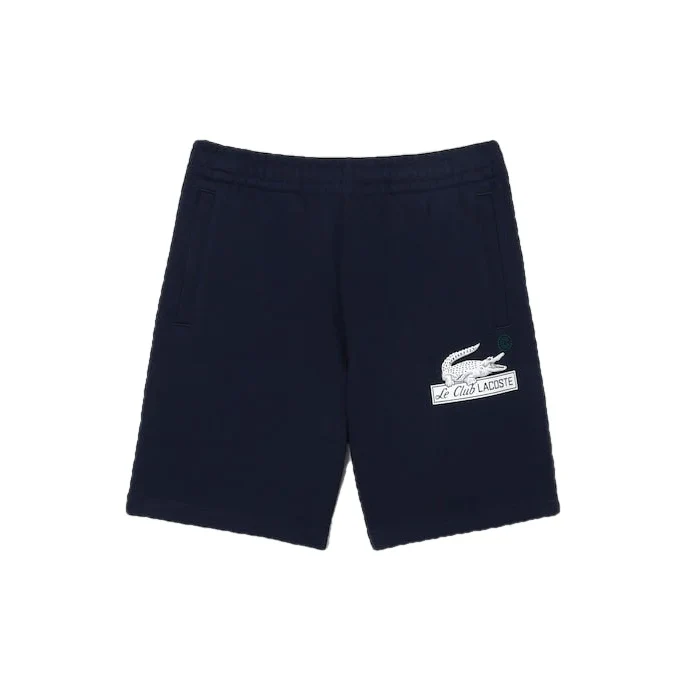 Lacoste Short léger bleu en molleton de coton biologique – Image 2