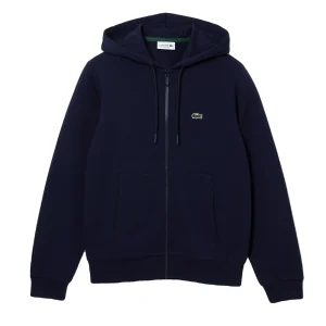 Lacoste Sweatshirt à capuche zippé Marine en molleton