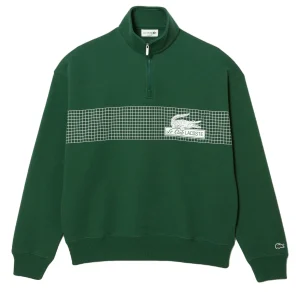 Lacoste Sweatshirt col zippé vert coupe loose