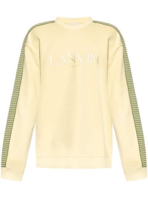Lanvin - sweat-shirt col rond avec logo brodé beige – Image 3