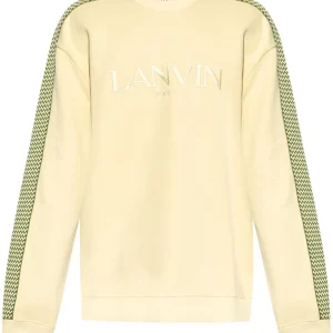 Lanvin - sweat-shirt col rond avec logo brodé beige