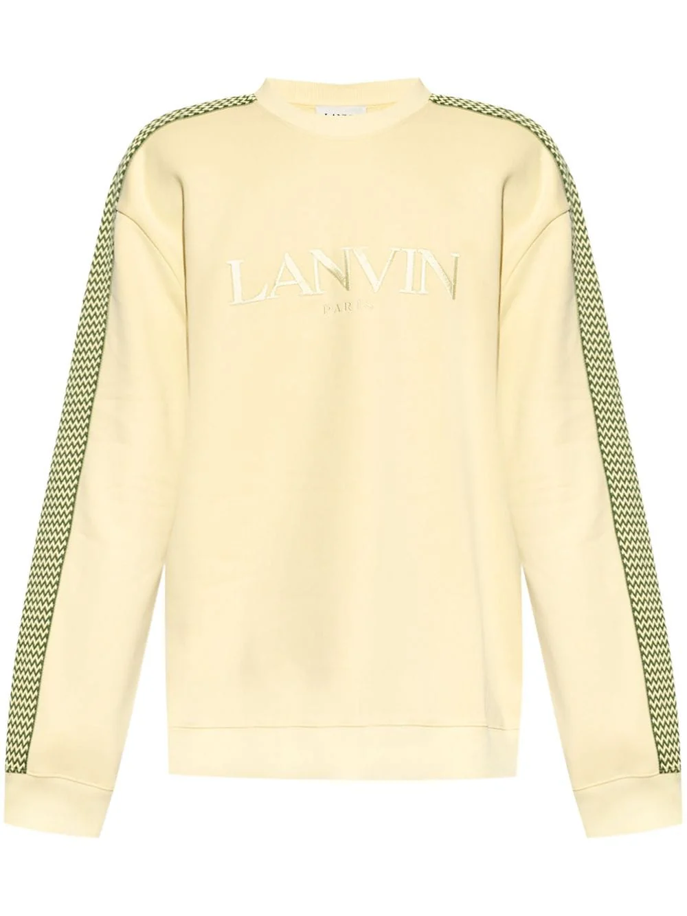 Lanvin - sweat-shirt col rond avec logo brodé beige