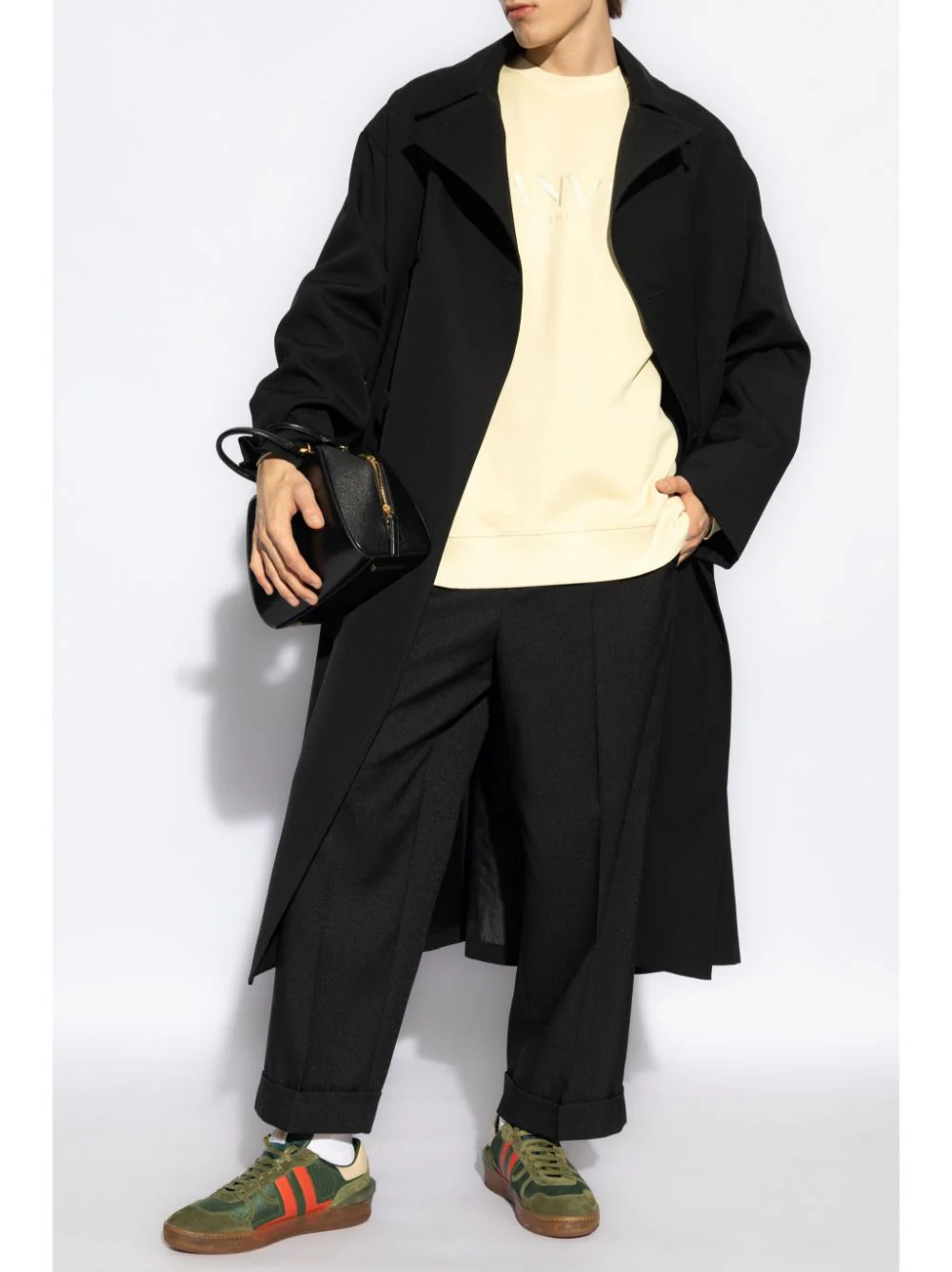 Lanvin - sweat-shirt col rond avec logo brodé beige – Image 6