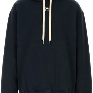 Marine Serre : hoodie en polaire à logo Moon bleu marine