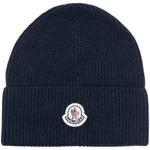 Moncler - Bonnet navy à logo