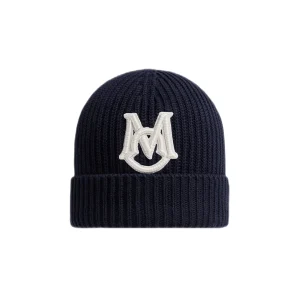 Moncler - Bonnet navy à monogramme brodé