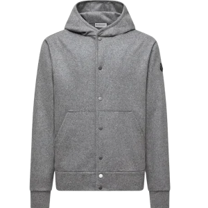 MONCLER - Cardigan zippé en laine mélangée gris
