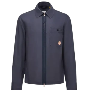 MONCLER GENIUS - Chemise en lin mélangé Moncler x Gilga Farm by Donald Glover bleu