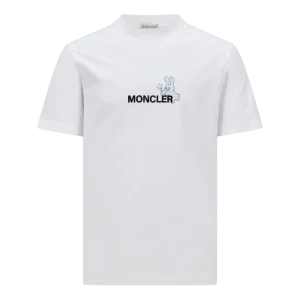 MONCLER GENIUS - T-shirt en coton à logo dessiné Moncler x FRGMT blanc