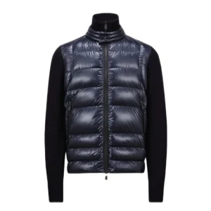 MONCLER GRENOBLE : cardigan zippé à design matelassé Bleu marine