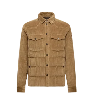 MONCLER GRENOBLE - Doudoune-chemise Gelt côtelée marron stone