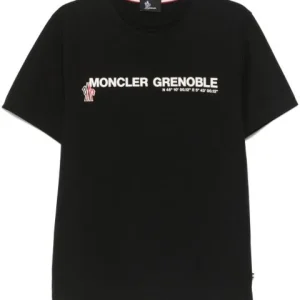 MONCLER GRENOBLE - T-shirt en coton à logo noir