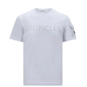 Moncler - T Shirt white poche sur épaule