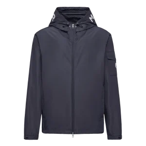 MONCLER - Veste Sassiere à Capuche Bleu foncé