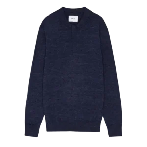 NN. 07 - Polo Emerson léger en laine mérinos Bleu marine