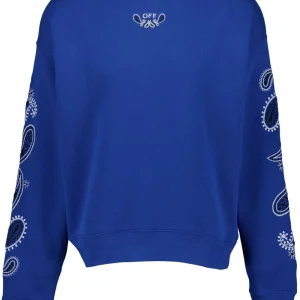 Off-white Sweat-shirt col rond bandana bleu royal