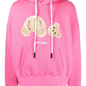 Palm Angels - Hoodie à motif ourson Fuchsia