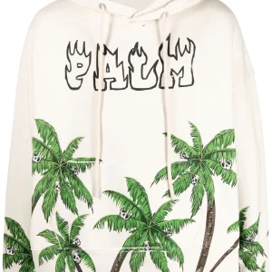 Palm Angels Hoodie blanc Palmier