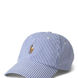 POLO RALPH LAUREN - Casquette de baseball en seersucker Bleu et blanc